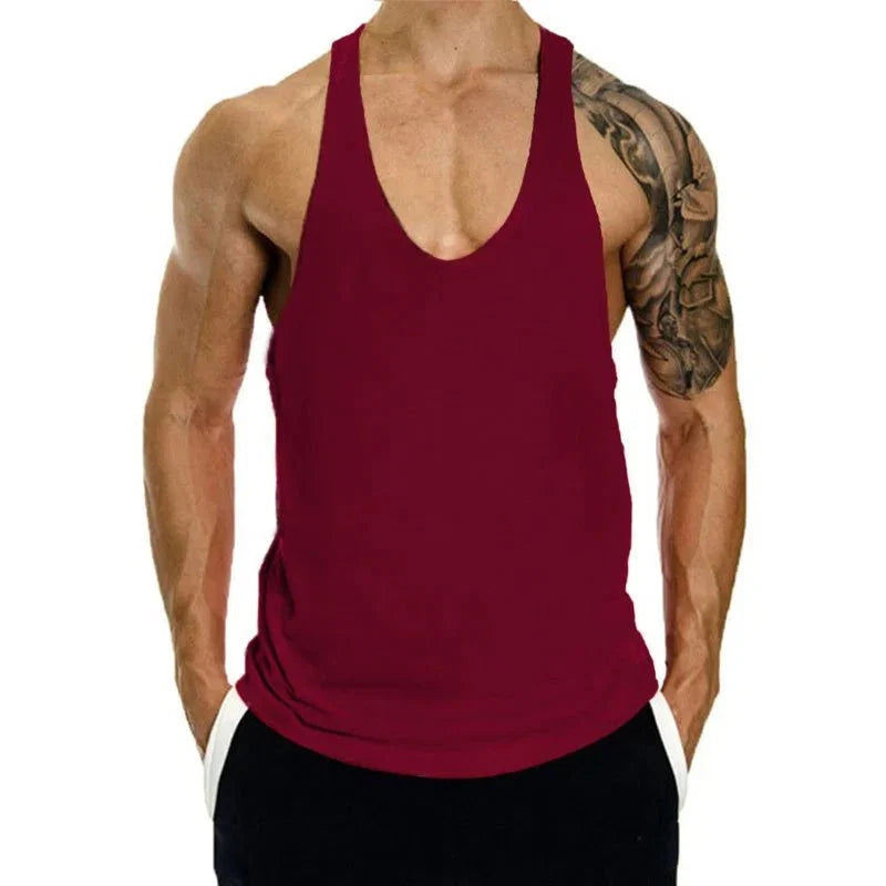 Men's Cotton Tank Top – Bodybuilding Vest, Sleeveless