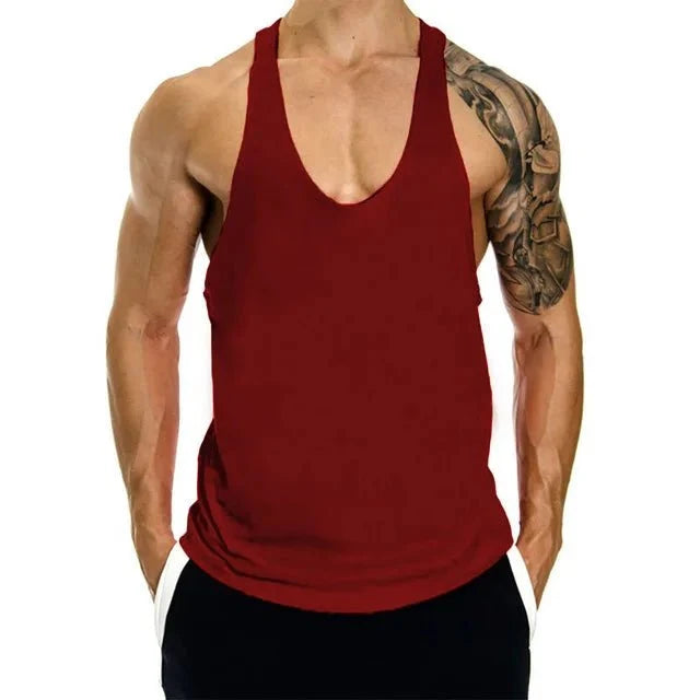 Men's Cotton Tank Top – Bodybuilding Vest, Sleeveless